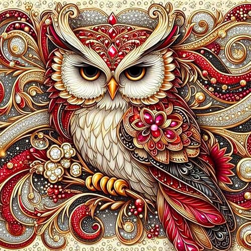 mrpwnle 5D Owl Diamond Painting Erwachsene DIY Diamond-Painting Bilder Set Malen Nach Zahlen Diamanten Painting Mosaikherstellung Bilder Set für Home Wand Décor 35x35cm von mrpwnle