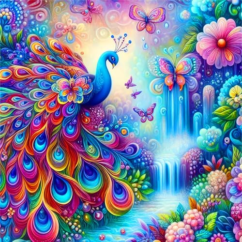 mrpwnle 5d Diamond Painting Peacock DIY Diamanten Painting Bilder Set Mosaikherstellung Diamont Painting Malen Nach Zahlen Bilder Set für Home Wand Décor 35x35 cm von mrpwnle