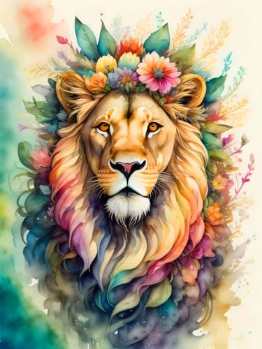 mrpwnle Diamond Painting, löwe diamond painting for Adults Children, DIY Full Large löwe Mosaic Making for Adults, Children, Home Wall Decor (30 x 40 cm) von mrpwnle