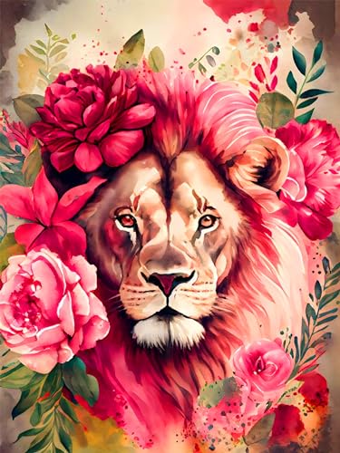 mrpwnle Diamond Painting Erwachsene Löwe Diamond Painting Bilder Diamond Painting Adults Löwe Diamant Painting Kinder Bastelset DIY Cross Embroidery Painting Wall Decor Geschenk 30 x 40 cm von mrpwnle