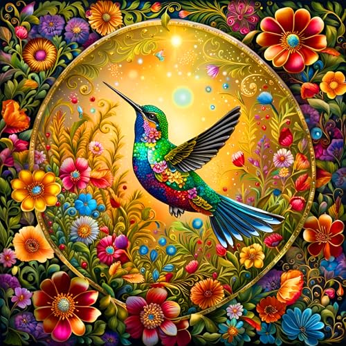 mrpwnle Hummingbird 5d Diamond Painting Bilder Set DIY Erwachsene Diamont Painting Malen Nach Zahlen Mosaikherstellung Diamanten Painting Bilder Set für Home Wand Décor 35x35 cm von mrpwnle