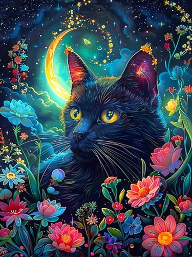 mrpwnle Katze 5d Diamond Painting Erwachsene Diamond Painting Set Mosaikherstellung Diamanten Painting Malen Nach Zahlen Diamond Painting Stitch Bilder Set für Home Wand Décor 30x40cm von mrpwnle