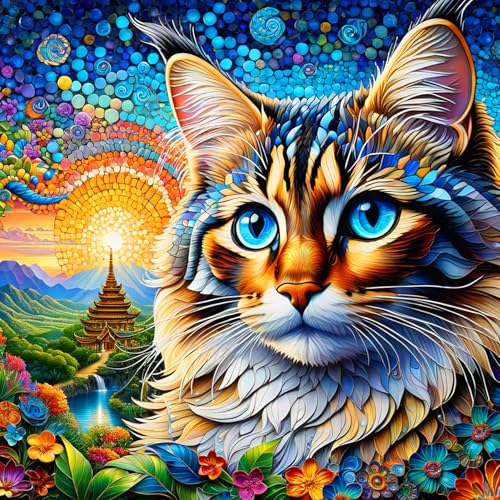 mrpwnle Katze Diamond Painting 5D Erwachsene Diamant Painting Bilder Set Mosaikherstellung Diamanten Painting bilder set für Home Wand Décor 30x40cm von mrpwnle