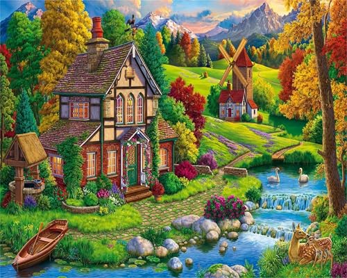 mrpwnle Landschaft Malen Nach Zahlen Erwachsene Landschaft Paint by Numbers DIY Set Adult ölgemälde für Home Wand Dekor 40 X 50cm von mrpwnle