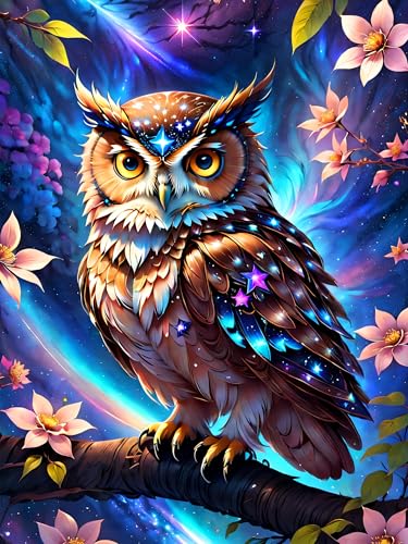 mrpwnle Owl 5D Diamond Painting DIY Diamond-Painting Bilder Set Erwachsene Diamanten Painting Malen Nach Zahlen Diamont Painting bilder set für Home Wand Décor 30x40cm von mrpwnle