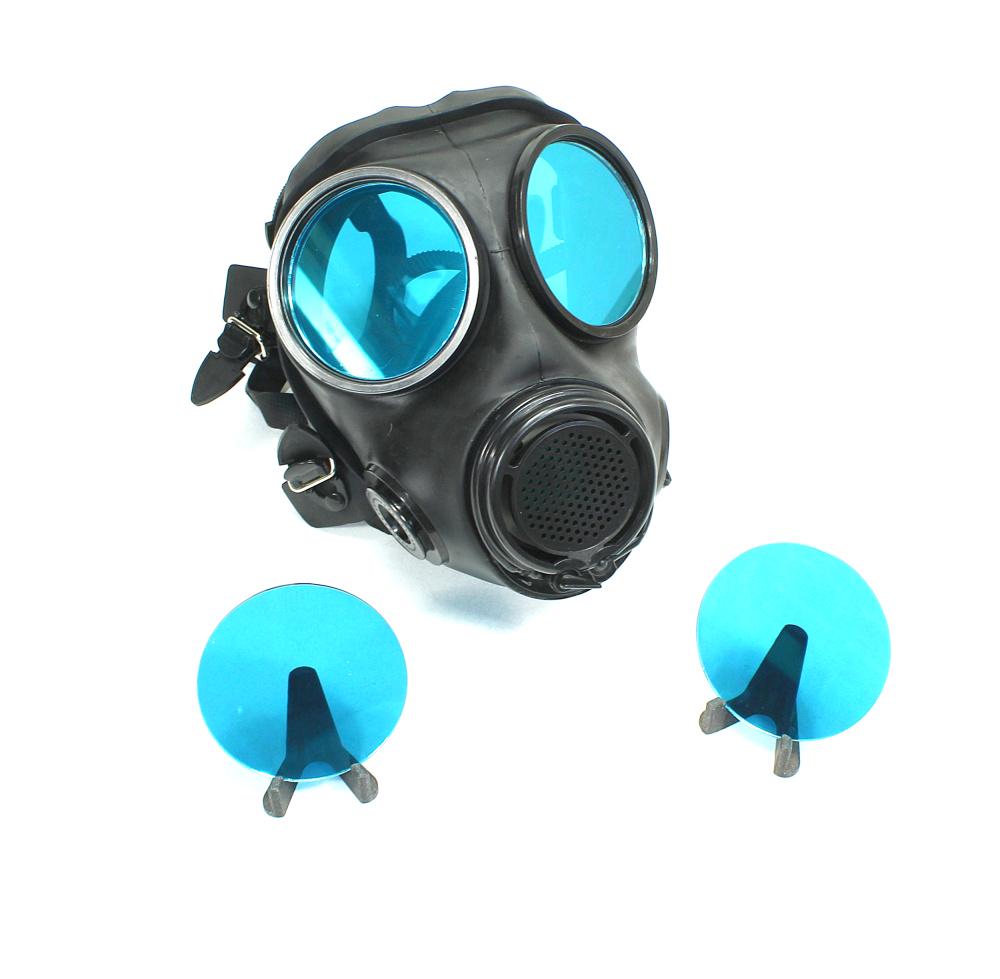 Ersatzgläser Für Gasmaske Fmj08/Mf22 Blau Spiegelfolie Linsen Gas von mteilestore