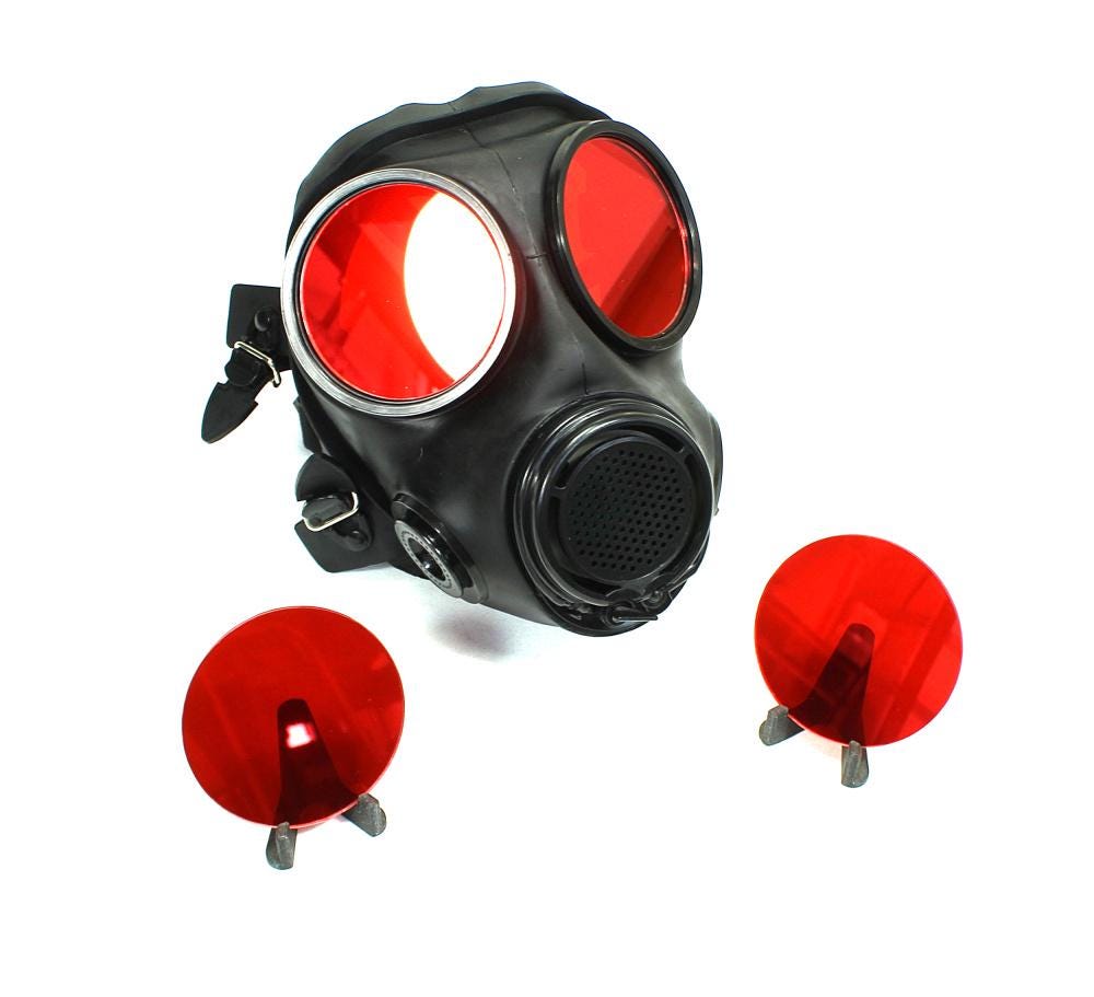 Ersatzgläser Für Gasmaske Fmj08/Mf22 Rot Linsen Gasmask von mteilestore