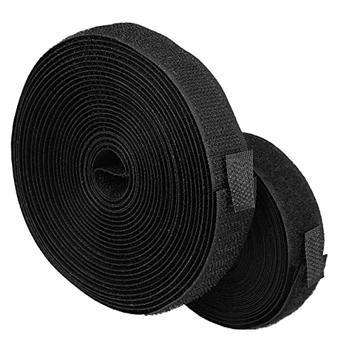 mumbi Klettband zum Nähen, Klett bestehend aus Haken und Flausch zum Aufnähen, Klettverschluss 20mm x 5 Meter, Schwarz von mumbi