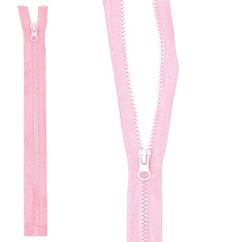 mumbi Reißverschluss teilbar 5mm 30cm Rosa Kunststoff Reißverschlüsse mit Zipper grobe Zähne von mumbi