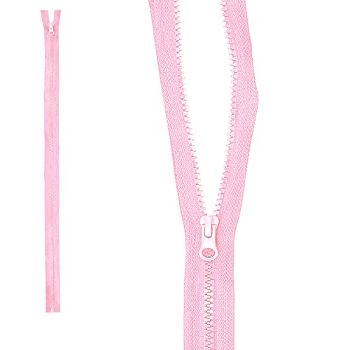 mumbi Reißverschluss teilbar 5mm 60cm Rosa Kunststoff Reißverschlüsse mit Zipper grobe Zähne von mumbi