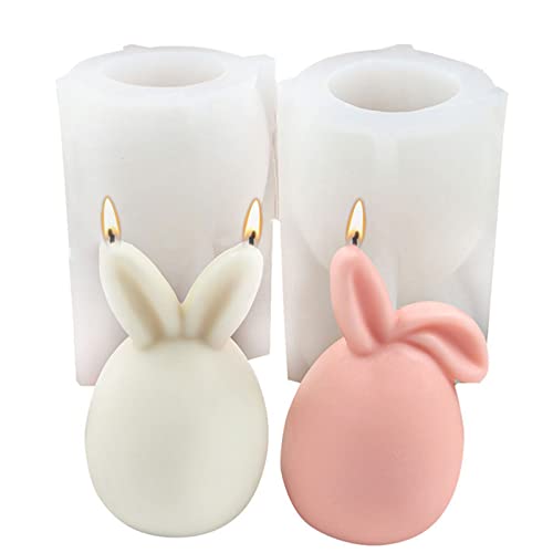 2 Stück Ostern Silikonform Kaninchen, 3D Osterhase Kerzenformen, Craft Art Silikon Seife Form, Seifengießform Kerze handgefertigt Für Seife Kerze Schokolade, Süßigkeiten von mumisuto