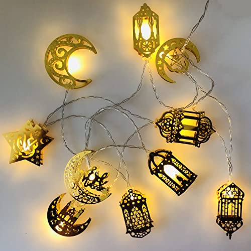 9.8ft LED Ramadan Lichter, Ramadan Dekor Lichter, Stern Mond Lichterketten, LED Lichterkette Weihnachtsbeleuchtung Muslim Beleuchtung Lichter für Außen und Innen Zuhause Garten Geburtstag (B) von mumisuto