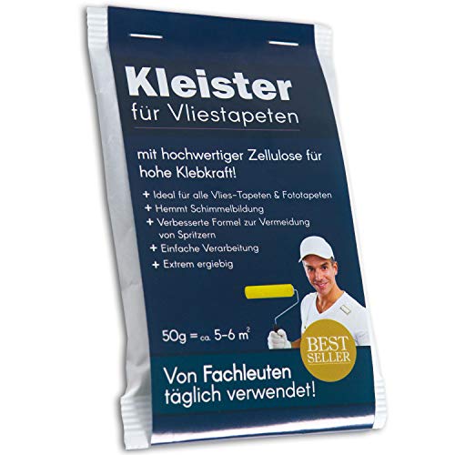 Tapetenkleister Profi Vlies Kleister Fototapete Tapete 1kg (ca. 100-120 m2) - Ideal für Fototapeten, optimales & praktisches Dosieren 20 x 50g Päckchen von murando