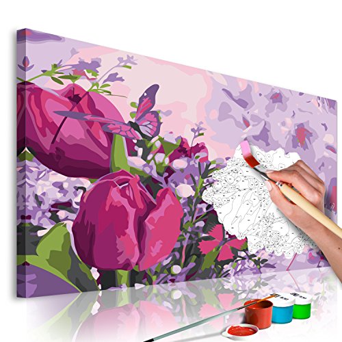 murando - Malen nach Zahlen Blumen Tulpen 60x40 cm Malset mit Holzrahmen auf Leinwand für Erwachsene Kinder Gemälde Handgemalt Kit DIY Geschenk Dekoration n-A-0322-d-a von murando