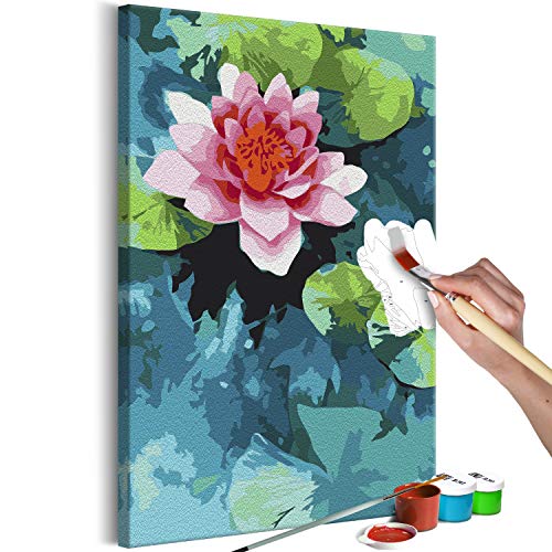 murando - Malen nach Zahlen Blumen Wasserlilien Natur 40x60 cm Malset mit Holzrahmen auf Leinwand für Erwachsene Kinder Gemälde Handgemalt Kit DIY Geschenk Dekoration n-A-1319-d-a von murando