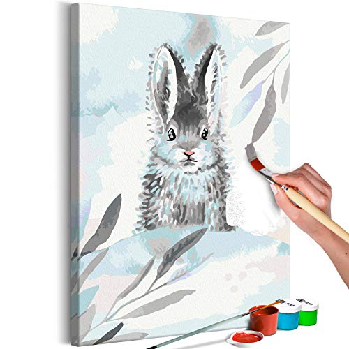 murando - Malen nach Zahlen Kaninchen Tiere Schnee Winter 40x60 cm Malset mit Holzrahmen auf Leinwand für Erwachsene Kinder Gemälde Handgemalt Kit DIY Geschenk Dekoration von murando