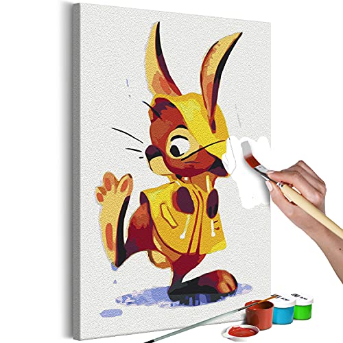 murando - Malen nach Zahlen Kaninchen im Regen Tiere Abstrakt 40x60 cm Malset mit Holzrahmen auf Leinwand für Erwachsene Kinder Gemälde Handgemalt Kit DIY Geschenk Dekoration von murando