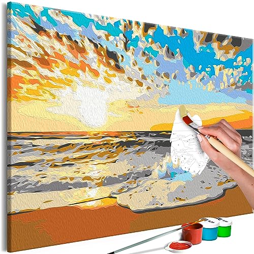 murando - Malen nach Zahlen Meer Landschaft Natur 60x40 cm Malset mit Holzrahmen auf Leinwand für Erwachsene Kinder Gemälde Handgemalt Kit DIY Geschenk Dekoration b-A-10425-d-a von murando