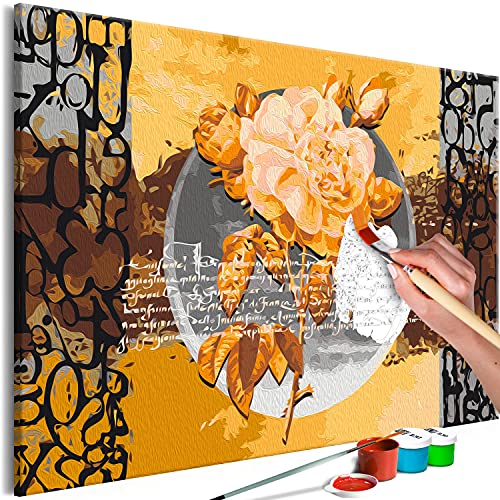 murando - Malen nach Zahlen Rose Blumen Vintage 60x40 cm Malset mit Holzrahmen auf Leinwand für Erwachsene Kinder Gemälde Handgemalt Kit DIY Geschenk Dekoration n-A-1661-d-a von murando