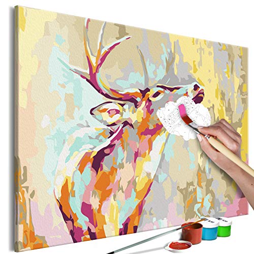 murando - Malen nach Zahlen Tiere Hirsch 60x40 cm Malset mit Holzrahmen auf Leinwand für Erwachsene Kinder Gemälde Handgemalt Kit DIY Geschenk Dekoration n-A-1137-d-a von murando