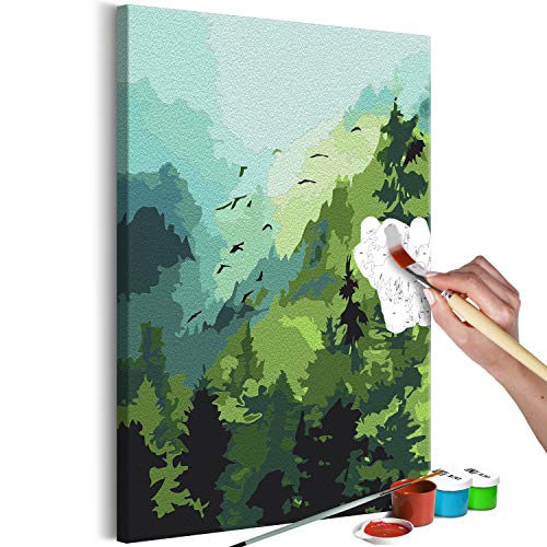 murando - Malen nach Zahlen Wald Landschaft Natur Bäume Vogel 40x60 cm Malset mit Holzrahmen auf Leinwand für Erwachsene Kinder Gemälde Handgemalt Kit DIY Geschenk Dekoration von murando