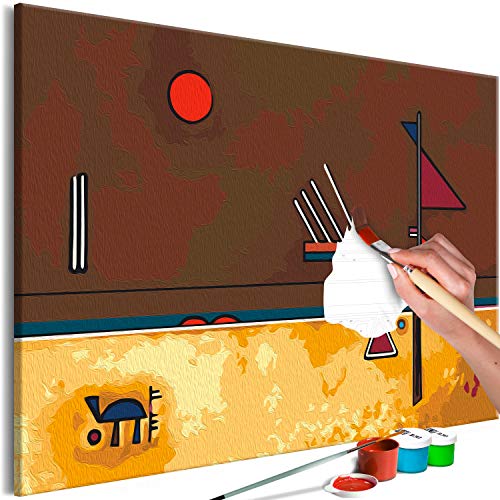 murando - Malen nach Zahlen Wassily Kandinsky Braunlich Abstrakt 60x40 cm Malset mit Holzrahmen auf Leinwand für Erwachsene Kinder Gemälde Handgemalt Kit DIY Geschenk Dekoration von murando