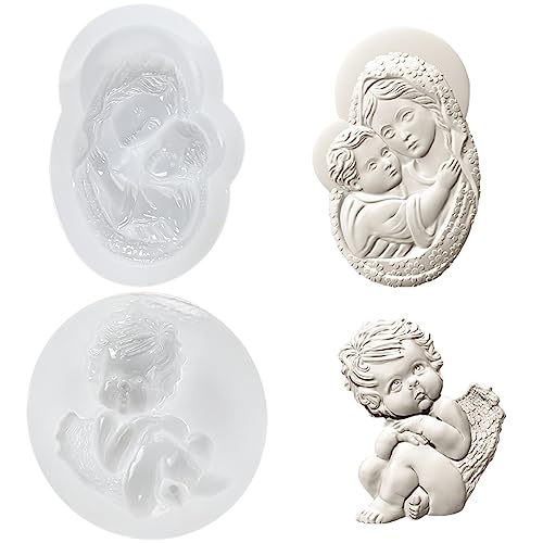 Antike Silikonformen Kuchendeko Ornament Fondant Form Barock-Stil Cherub Mutter Schokoladenform von musykrafties