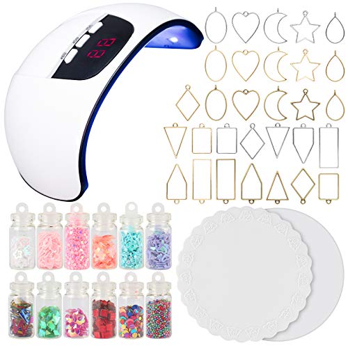 Musykrafties UV Harz Schmuckherstellung Set 36W UV Lampe Trockner Anhänger Glitzer von musykrafties