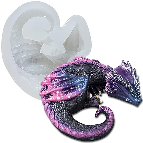 Feuer Drachenform Dragon Silikonform Gießform Tortendeko Epoxidharz Gips Beton Fondant von musykrafties