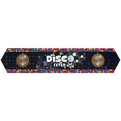 musykrafties Disco Party Tischläufer zum Aufhängen von Bannern, mit spitzen Enden, 152 x 30 cm von musykrafties