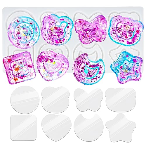 musykrafties Gießform Treibsand Mond Stern Epoxidharz Silikon Formen Kawaii Schlüsselanhänger Siegelfolien 41er Set von musykrafties