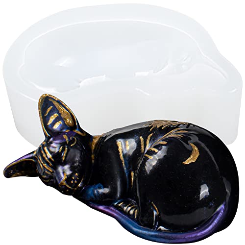 musykrafties Sphynx-Katze Silikonform für Epoxidharz Fondant Kuchendekoration Beton Zement Polymer-Ton groß 7,6 cm von musykrafties