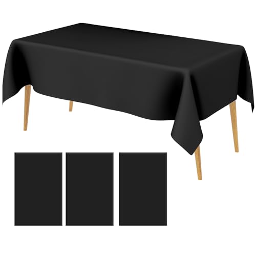 Einweg Tischdecke,Plastik Tischdecken,Einwegtischdecken,3 Stück 137 X 274 cm Schwarz,Einweg Kunststoff Tischdecke,Biertischdecke,Abdeckung Party Tischtuch,Partytischdecke Tisch Dekoration,Tisch Party von muyurra