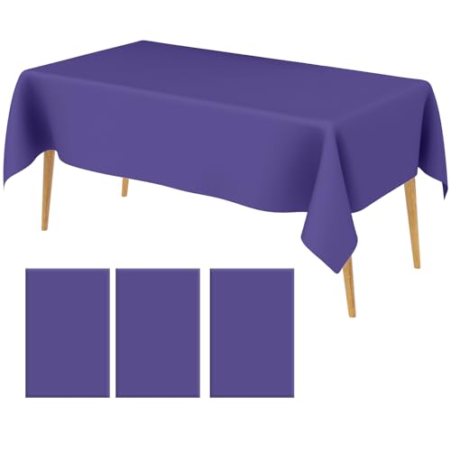 Einweg Tischdecke,Plastik Tischdecken,Einwegtischdecken,3 Stück 137 X 274 cm Violett,Einweg Tischdecke Aus Kunststoff,Party-Tischdeckendekoration,Bierfest Tischdecke,Dunkelviolett Tablecloth von muyurra