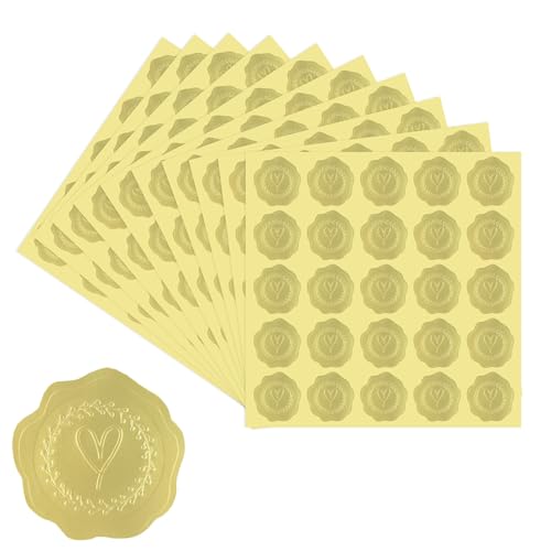 Wachssiegel Selbstklebend,Siegelaufkleber Gold,Siegel Aufkleber,Aufkleber Hochzeit,Personalisierte Aufkleber Hochzeit,Herz Sticker,Sticker Herzen,Aufkleber Herz,Aufkleber Herzen,Aufkleber Gold von muyurra