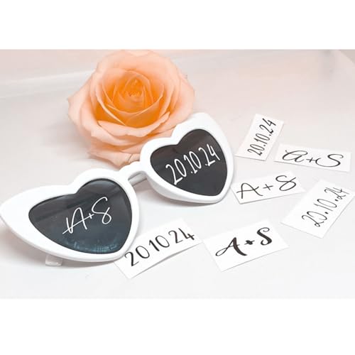 Personalisierbare Sonnenbrille-Hochzeitsaufkleber, nur Aufkleber, individuelle Braut-Sonnenbrille, Brautschmuck, Junggesellinnenabschied, Hochzeitsbevorzugung, personalisierte Vinyl-Aufkleber, von mxn