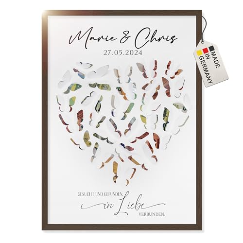 Hochzeitsgeschenk Personalisiert | Hochzeitsgeschenke Geld » Premium Just Married « Inkl. 3D Effekt | Geldgeschenk Brautpaar – Geldgeschenke Verpacken | Spardose Hochzeit von myDreamwork