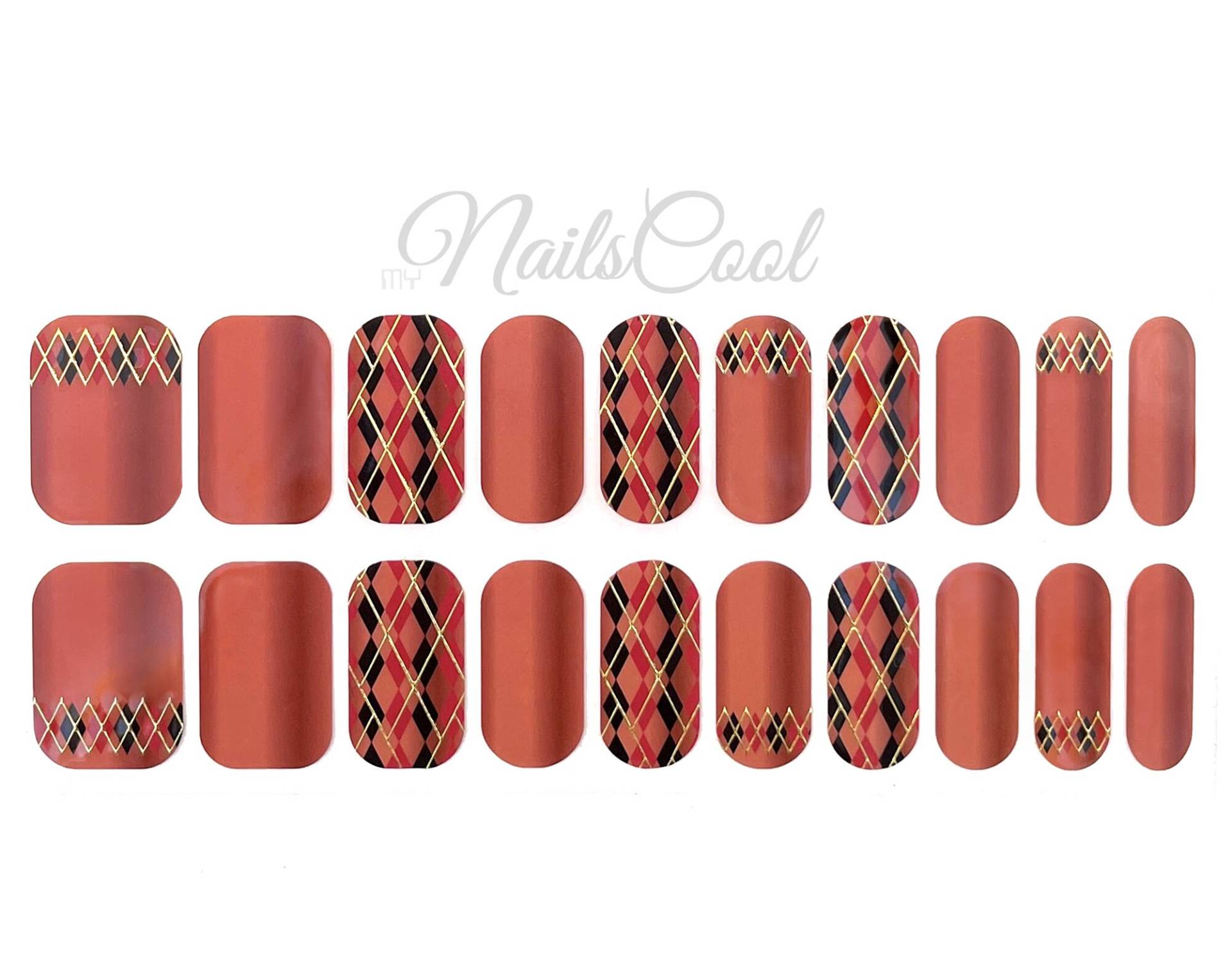 Dark Pink Farbverlauf 3D Plaid Echt Nagellack Streifen Nailart Wraps Street Art 20 Strips von myNailsCool