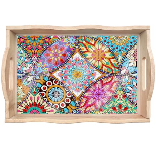 nadamuSun 5D Diamond Painting Kits Wooden Serving Trays with Handles Trays Decor Diamond Arts Kits 14x9.7Inches（S1 von nadamuSun