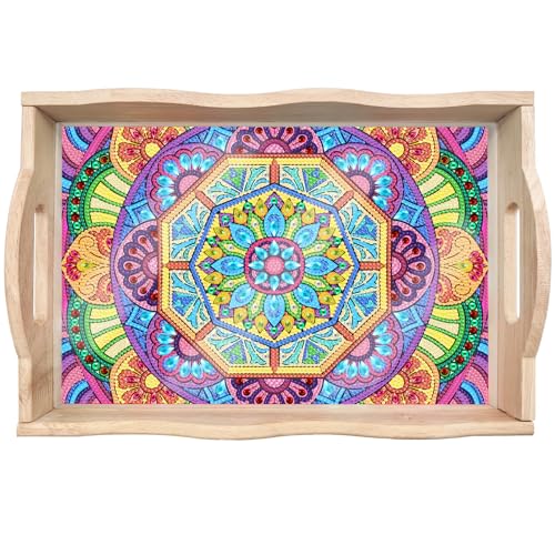 nadamuSun 5D Diamond Painting Kits Wooden Serving Trays with Handles Trays Decor Diamond Arts Kits 14x9.7Inches（S5 von nadamuSun