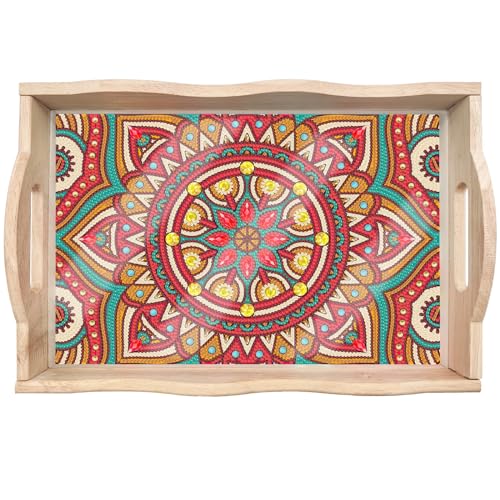 nadamuSun 5D Diamond Painting Kits Wooden Serving Trays with Handles Trays Decor Diamond Arts Kits 14x9.7Inches（S6 von nadamuSun