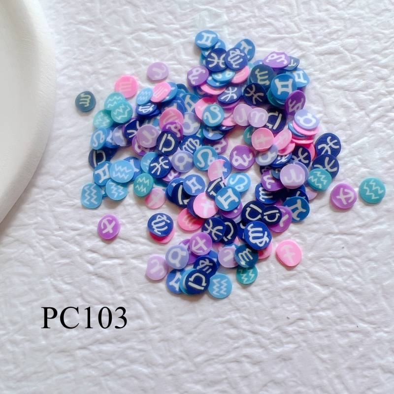 20G/Tasche Polymer Clay Scheiben 3D 5mm Aufkleber Mixed Constellation Sternzeichen Form Für Diy Dekoration Pc103 von nailartfairy