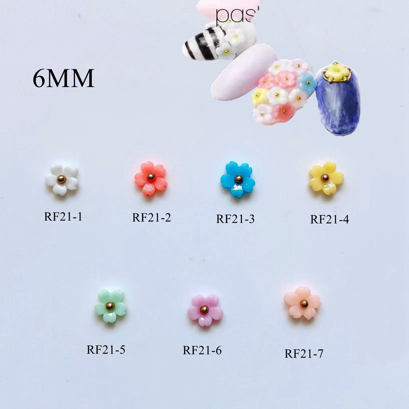 30Pcs Süße Nagel Kunst Harz Blume Form Dekoration Diy Nail Art Versorgung Rf21 von nailartfairy