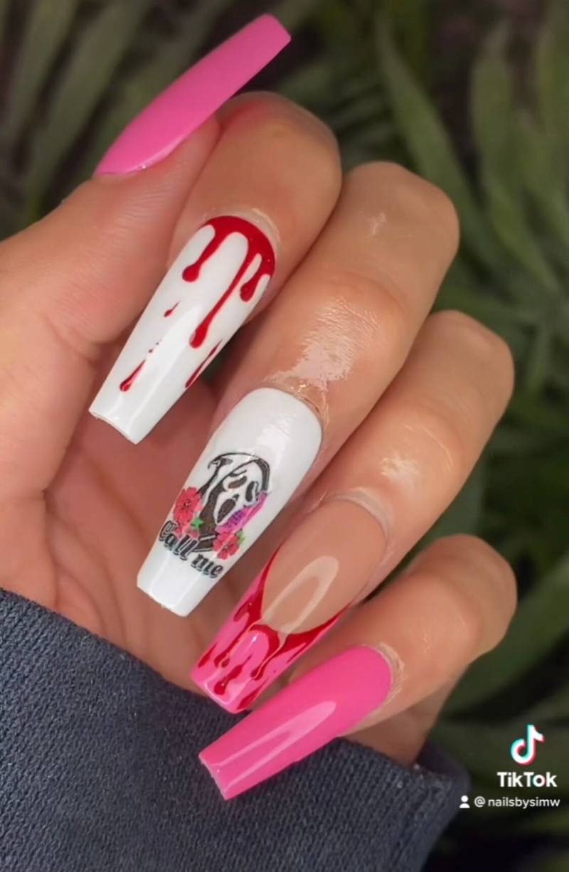 Schrei Halloween Press-On Nägel von nailsbysimw