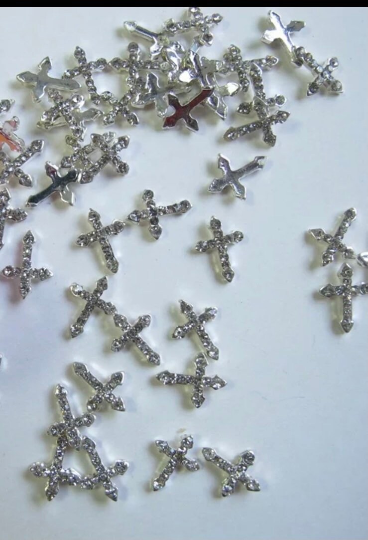 Silber Kreuz Nagel Charms von nailsbysimw