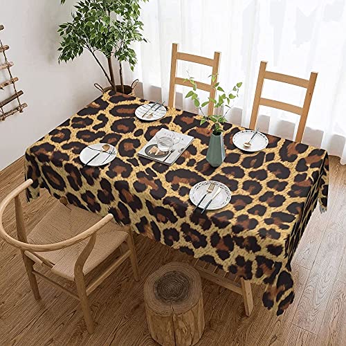 Rechteckige Tischdecke Brauner Leopard 1 Wachstuch Wetterfeste Wachstischdecke rutschfeste Wachstuchtischdecke Für Outdoor Camping Abendessen,137X183cm von nanchangchengbowangluokeji