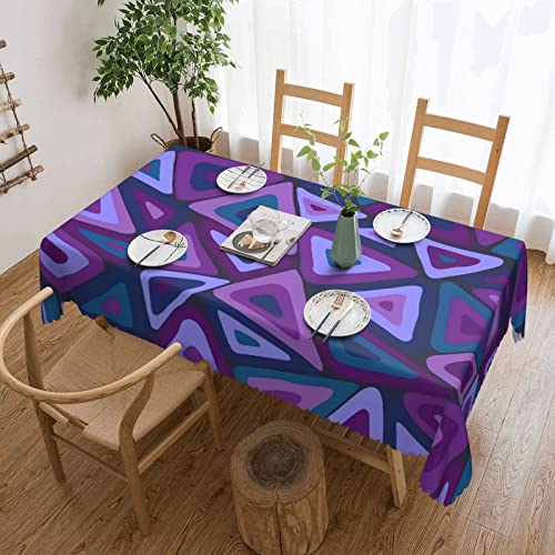 Rechteckige Tischdecke Bunte Dreiecke Blau Und Lila Wachstuchtischdecke Wetterfeste Tischwäsche Abwaschbar Party Tischdecken Für Garten Geburtstag Jubiläum,137X183cm von nanchangchengbowangluokeji