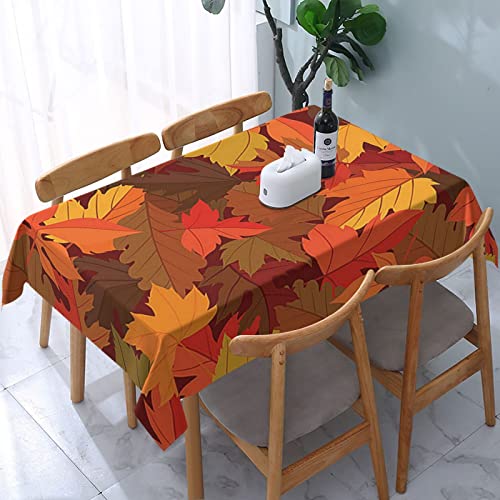 Rechteckige Wachstischdecke Herbst-Fall-Blatt-Ahorn-Kunst Wachstuch rutschfeste Gartentischdecke Wetterfeste Garten Tischdecke Für Jubiläum Outdoor Picknick,137X183cm von nanchangchengbowangluokeji