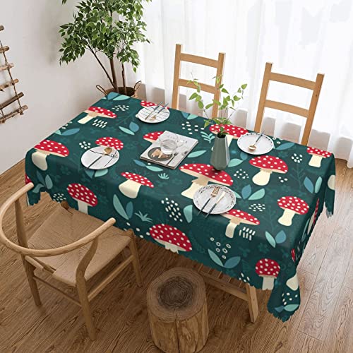 Rechteckige Wachstischdecke Rote Pilze Wachstuchtischdecke Pflegeleicht Garten Tischdecke Wetterfeste Wachstischdecke Für Party Garten Terrasse,137X183cm von nanchangchengbowangluokeji