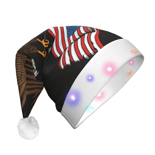 Weihnachtsmannhut mit amerikanischer Flagge, amerikanischer Adler, Patriotischer Adler, unisex, für Erwachsene von nanger